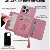 Brieftaschen-Telefonhülle mit Umhängeband und Spiegel für die iPhone 16-Serie